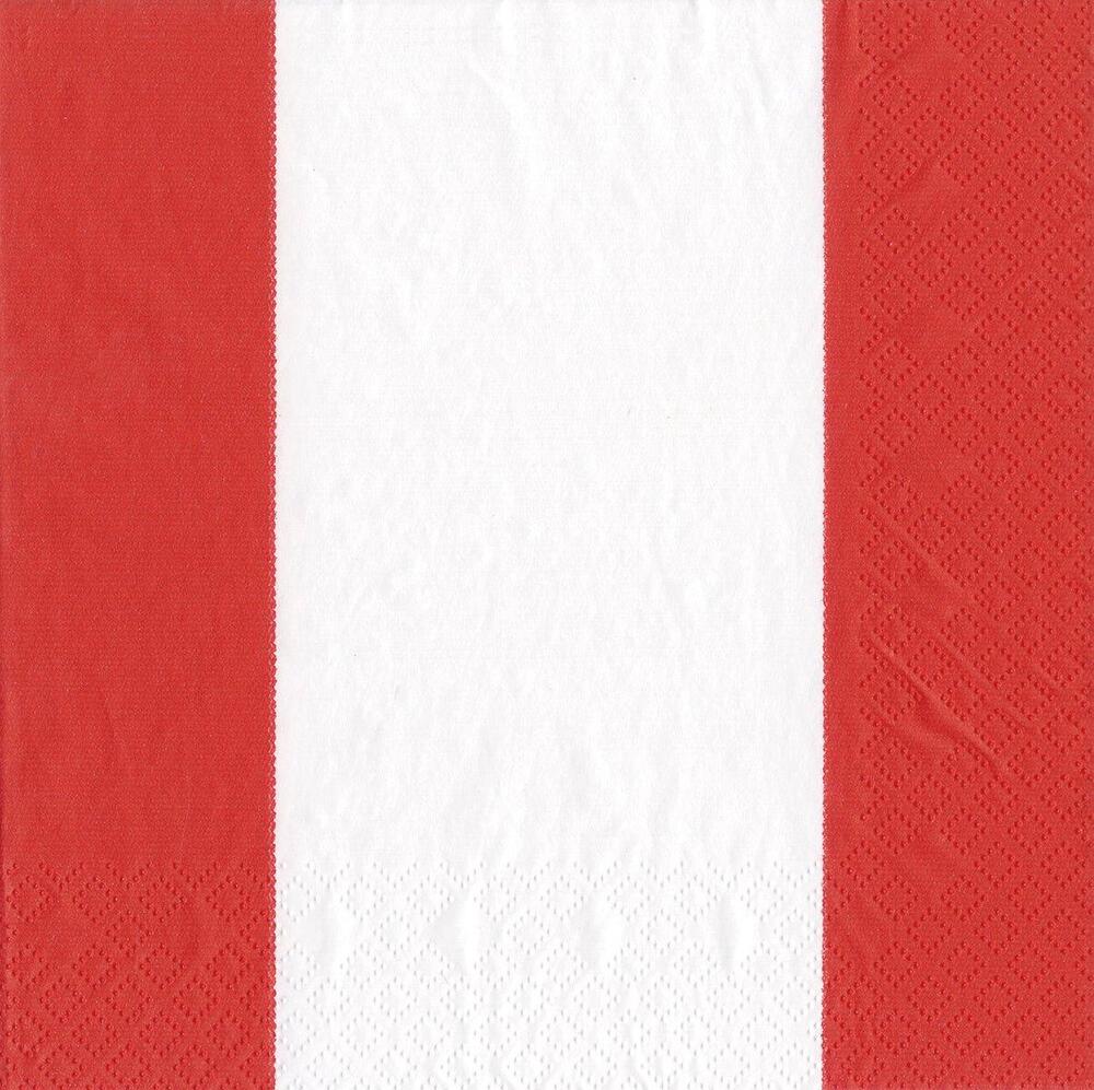 Bandol Stripe Red Cocktail Napkin By Caspari by Mariposa