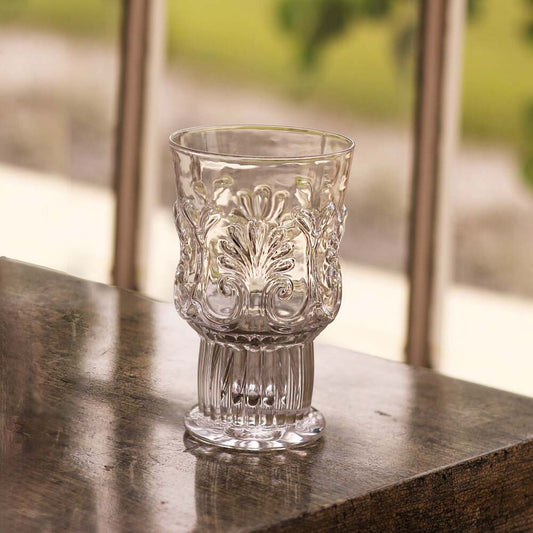 Baroque 6 Oz Stemless Glass Set of 4 - Clear by Beatriz Ball