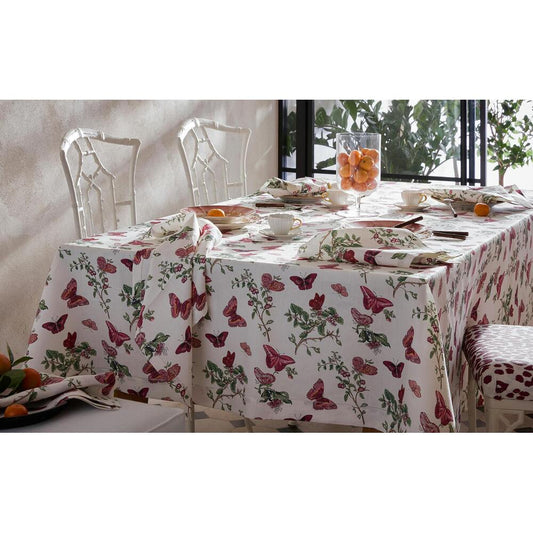 Baudin Butterfly Tablecloth Ruby 1
