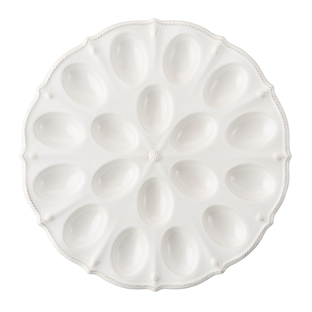 Berry and Thread Whitewash Deviled Egg Platter by Juliska