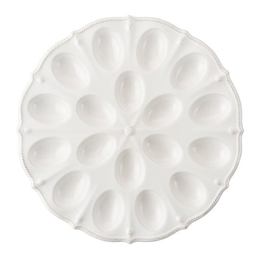 Berry and Thread Whitewash Deviled Egg Platter by Juliska