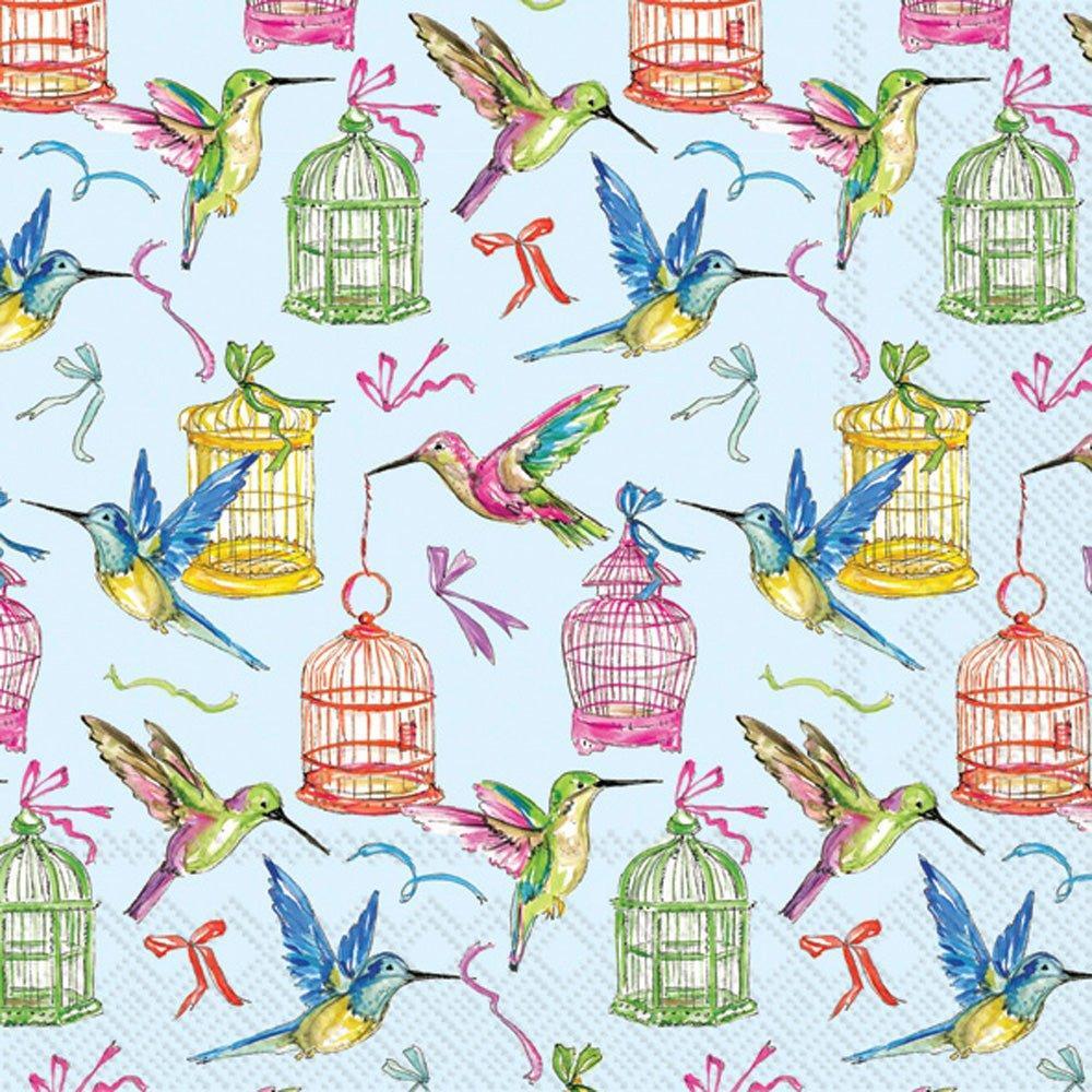 Birds and Cages Cocktail Napkin By Boston International by Mariposa