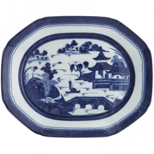 Blue Canton Octagonal Platter by Mottahedeh Additional Image -1