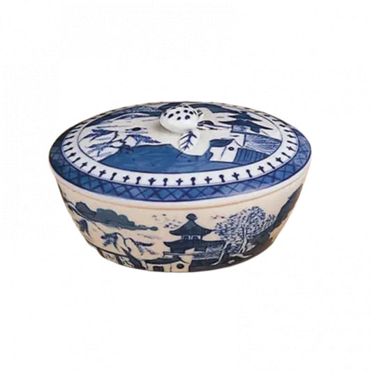 Blue Canton Oval Box by Mottahedeh