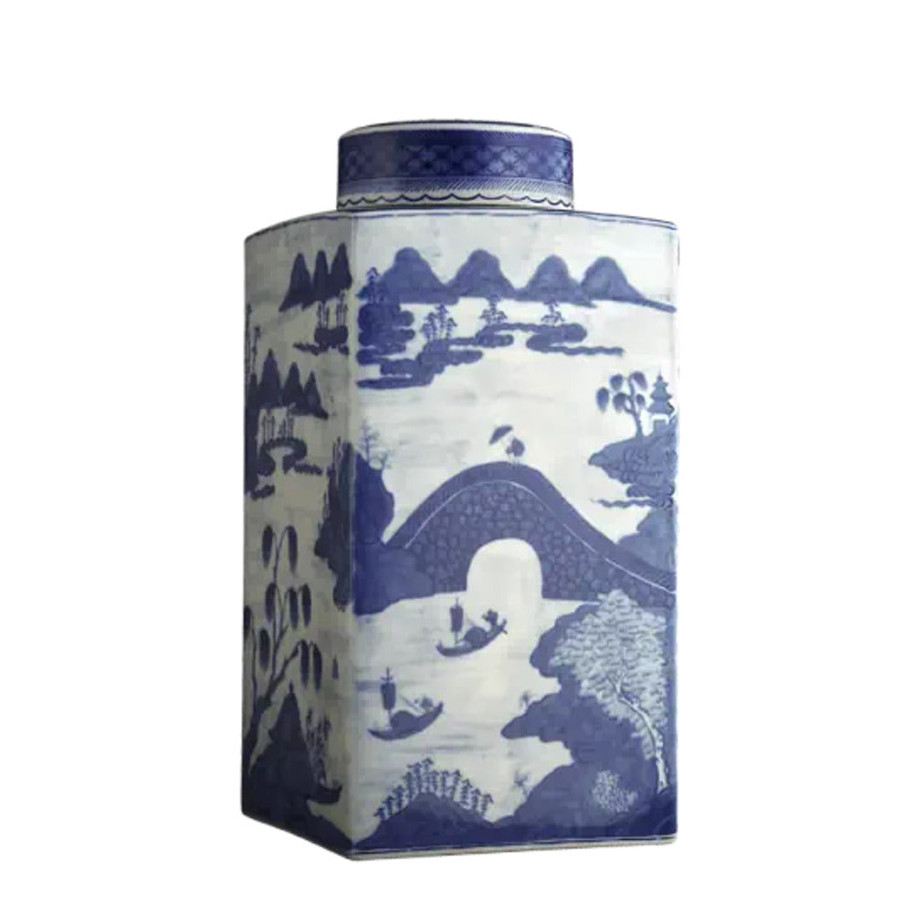 Blue Canton Tea Jar by Mottahedeh Additional Image -2