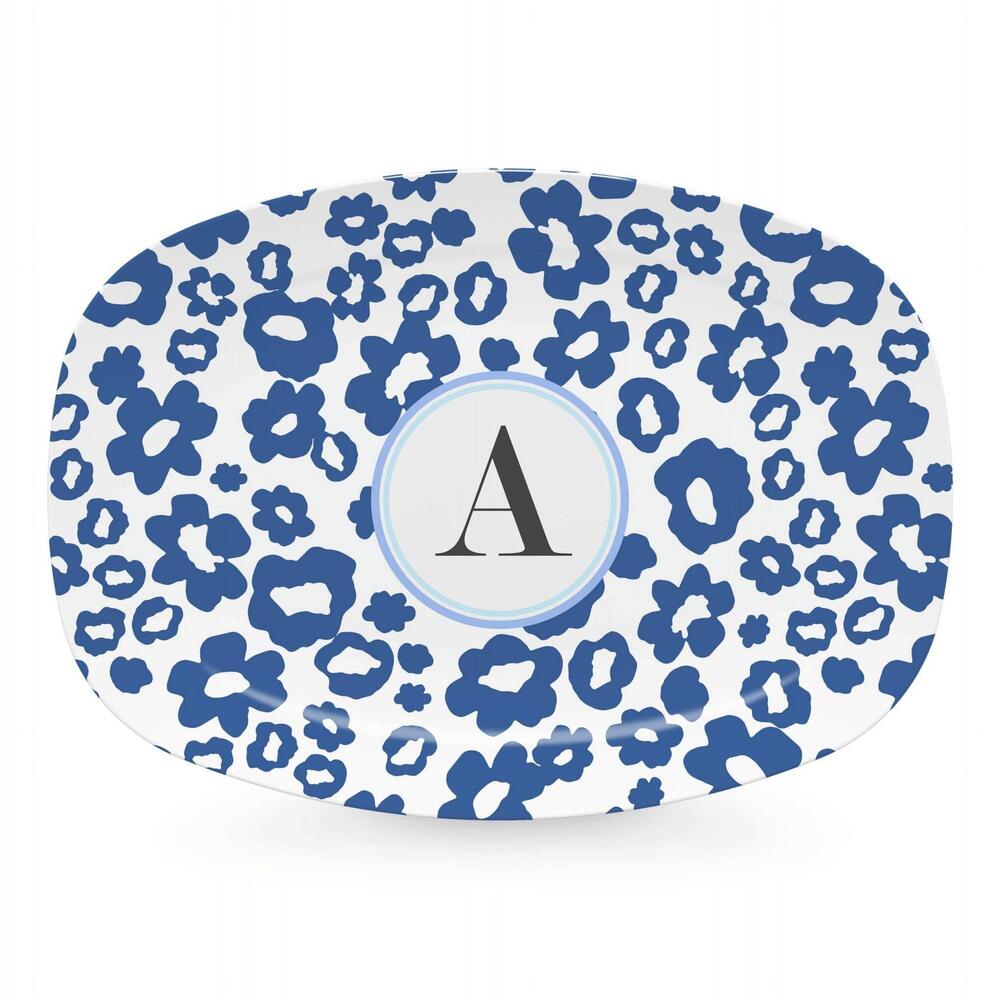 Blue Flower Power Platter - A by Mariposa