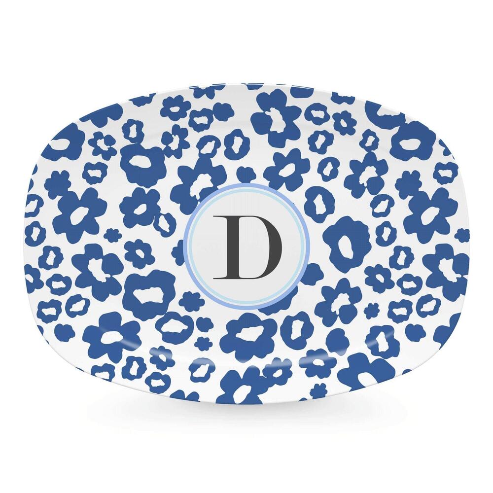 Blue Flower Power Platter - D by Mariposa