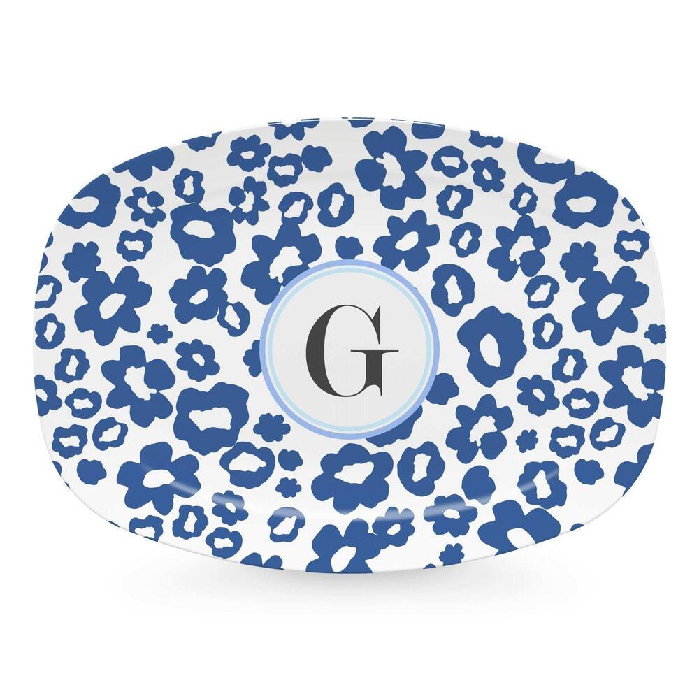Blue Flower Power Platter - G by Mariposa