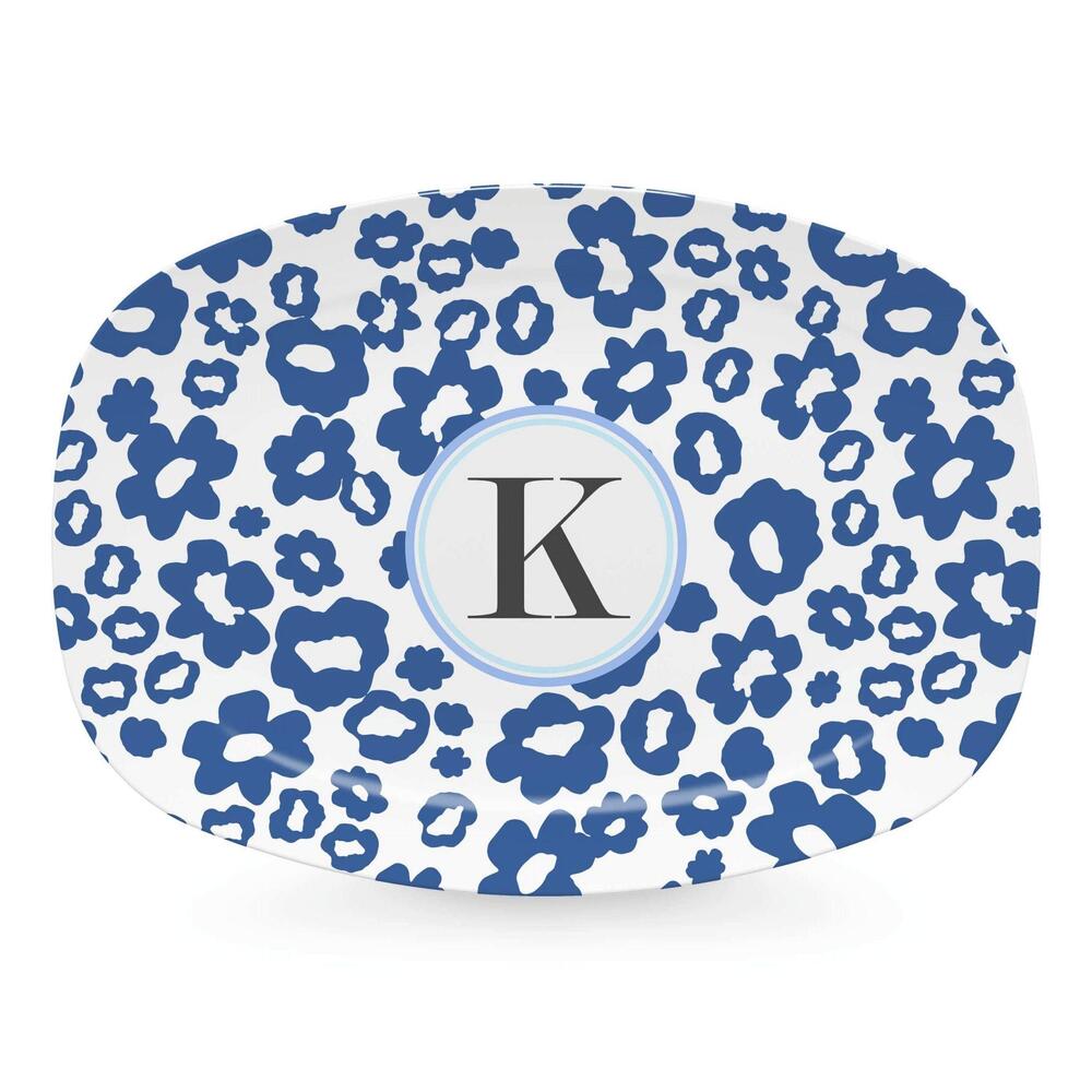 Blue Flower Power Platter - K by Mariposa