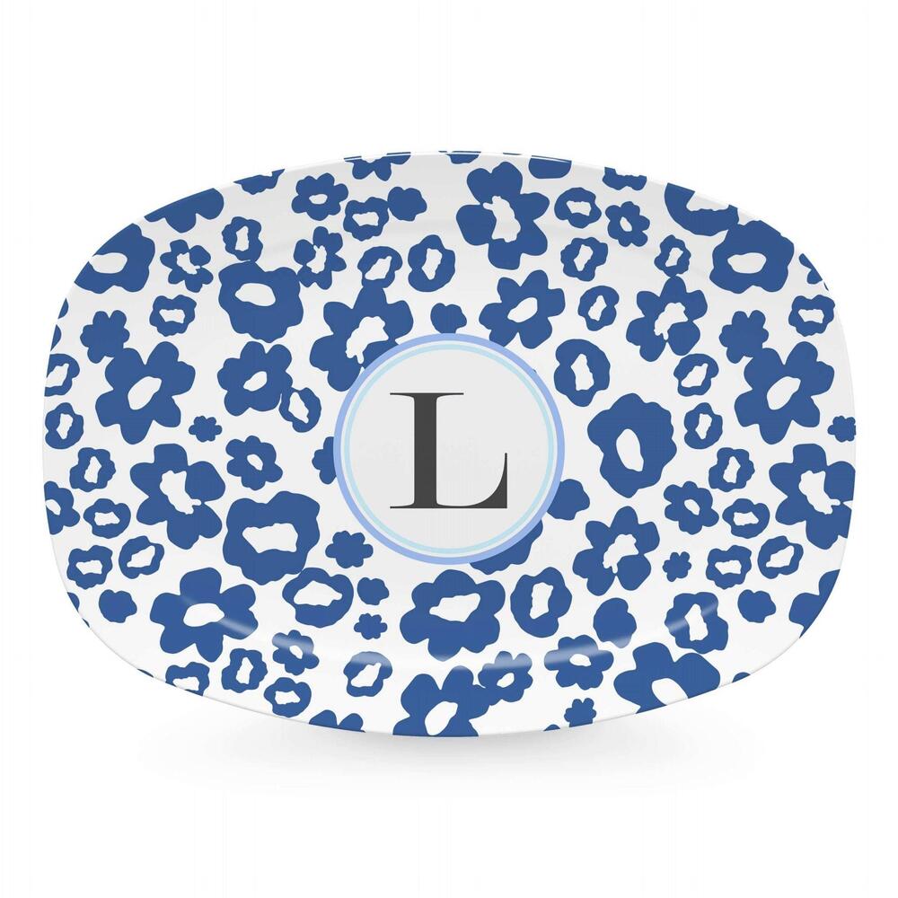 Blue Flower Power Platter - L by Mariposa