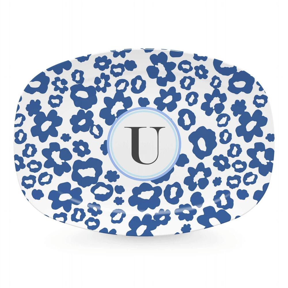 Blue Flower Power Platter - U by Mariposa