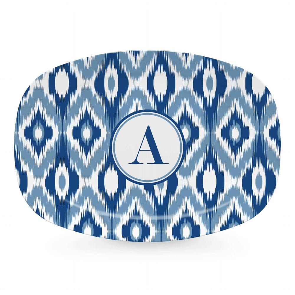 Blue Ikat Platter - A by Mariposa