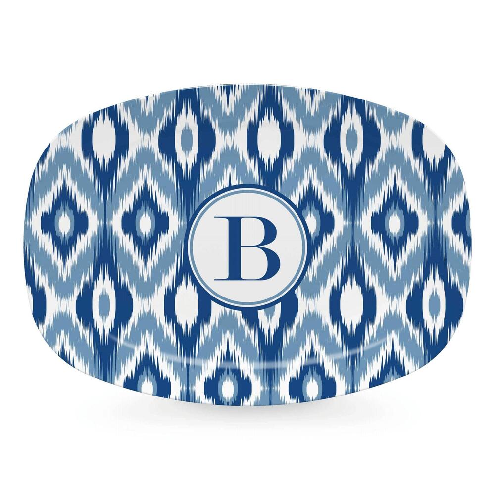Blue Ikat Platter - B by Mariposa
