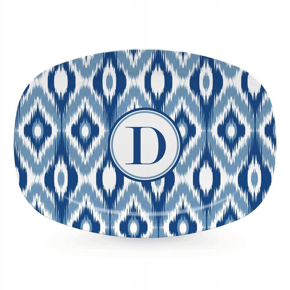 Blue Ikat Platter - D by Mariposa