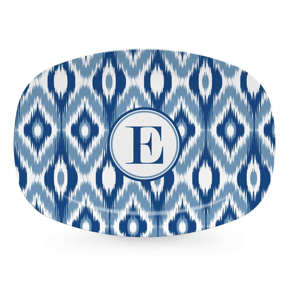 Blue Ikat Platter - E by Mariposa