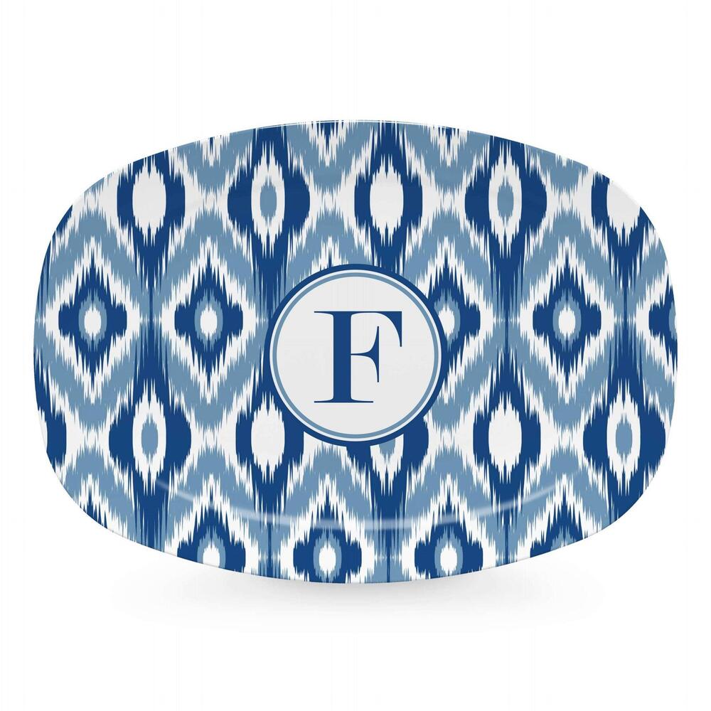 Blue Ikat Platter - F by Mariposa
