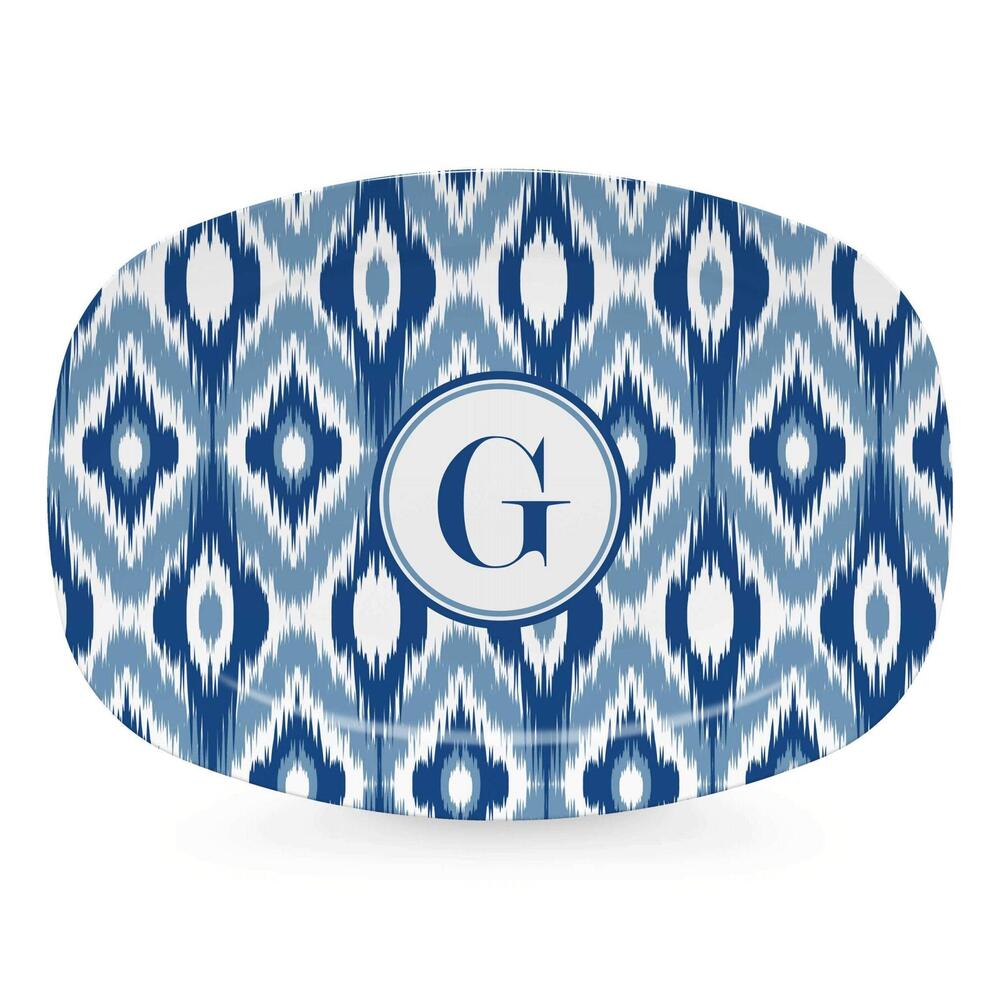 Blue Ikat Platter - G by Mariposa