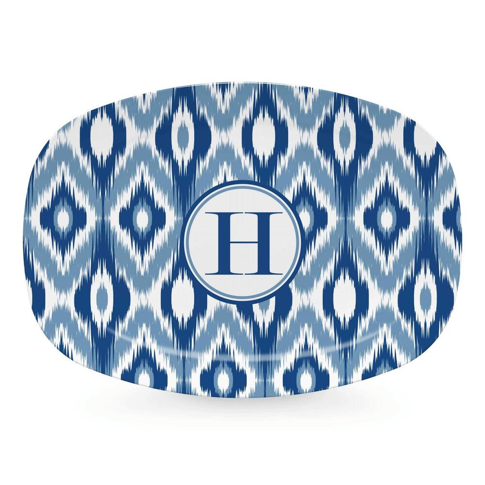 Blue Ikat Platter - H by Mariposa