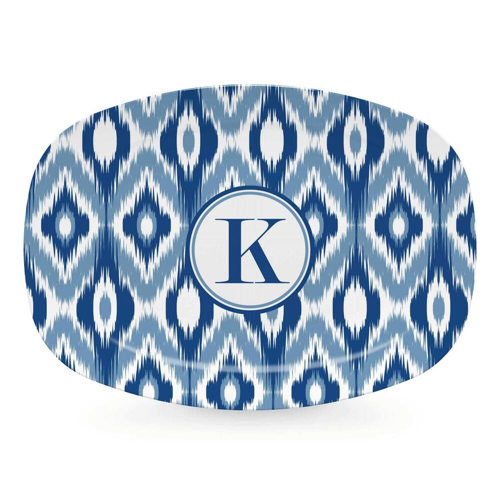 Blue Ikat Platter - K by Mariposa