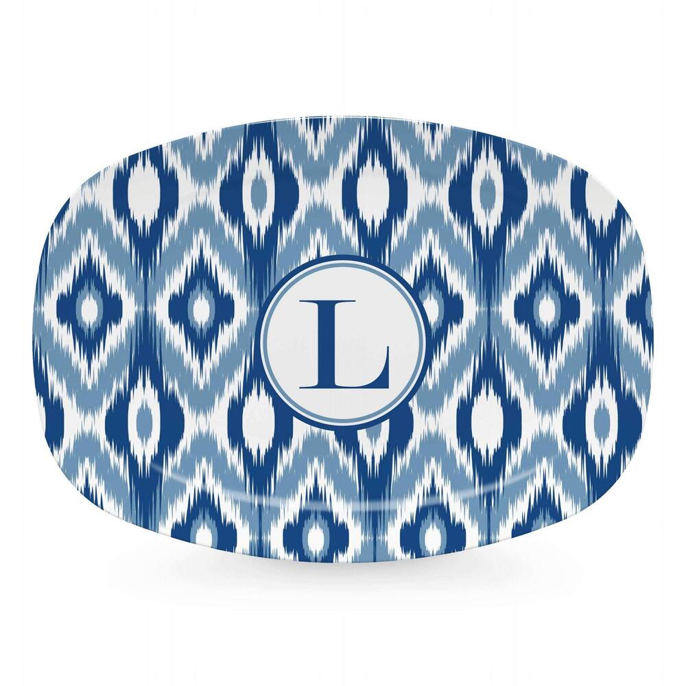 Blue Ikat Platter - L by Mariposa
