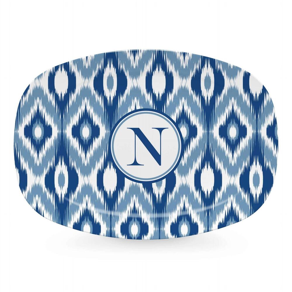 Blue Ikat Platter - N by Mariposa
