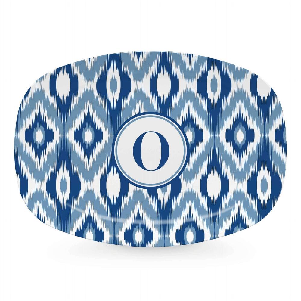 Blue Ikat Platter - O by Mariposa