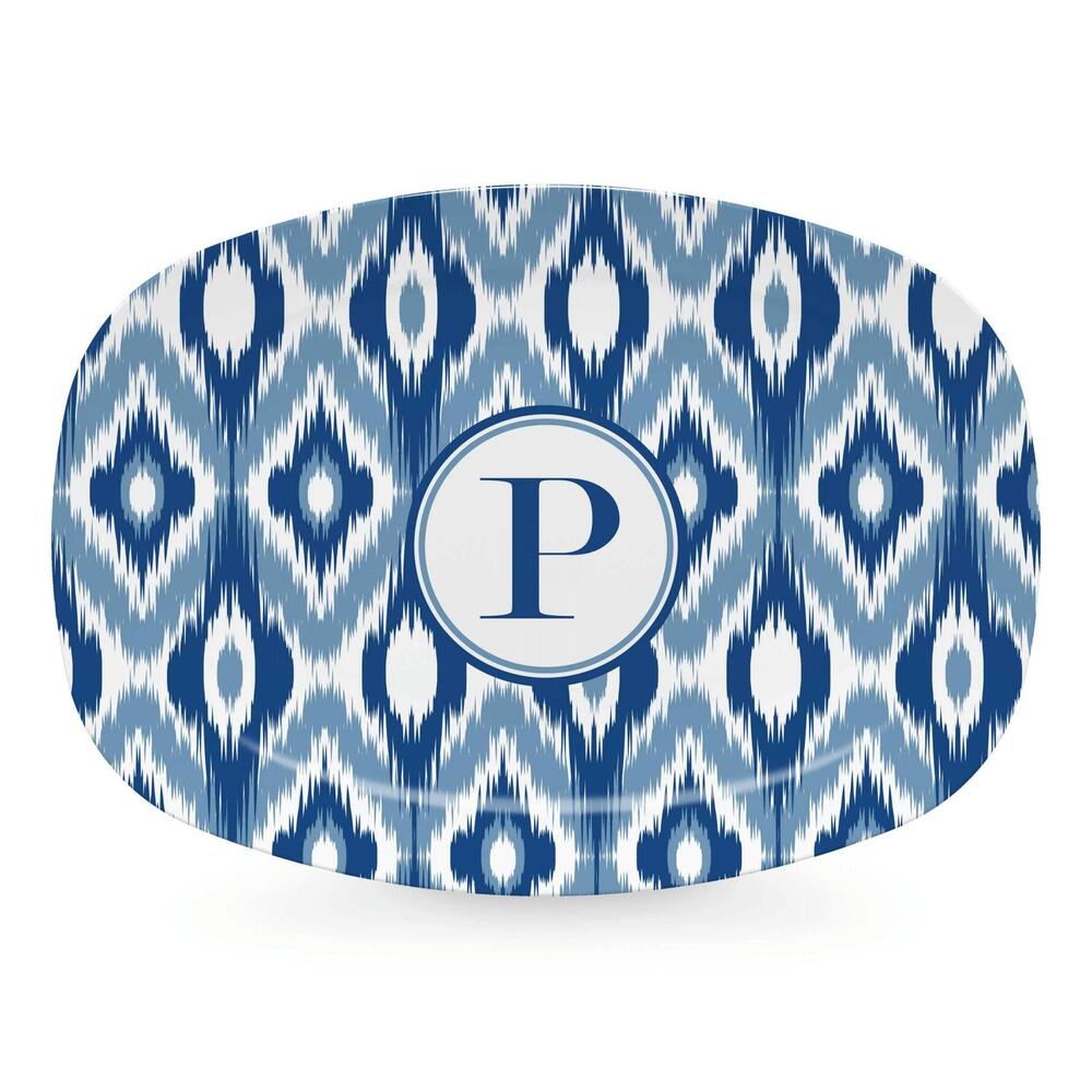 Blue Ikat Platter - P by Mariposa