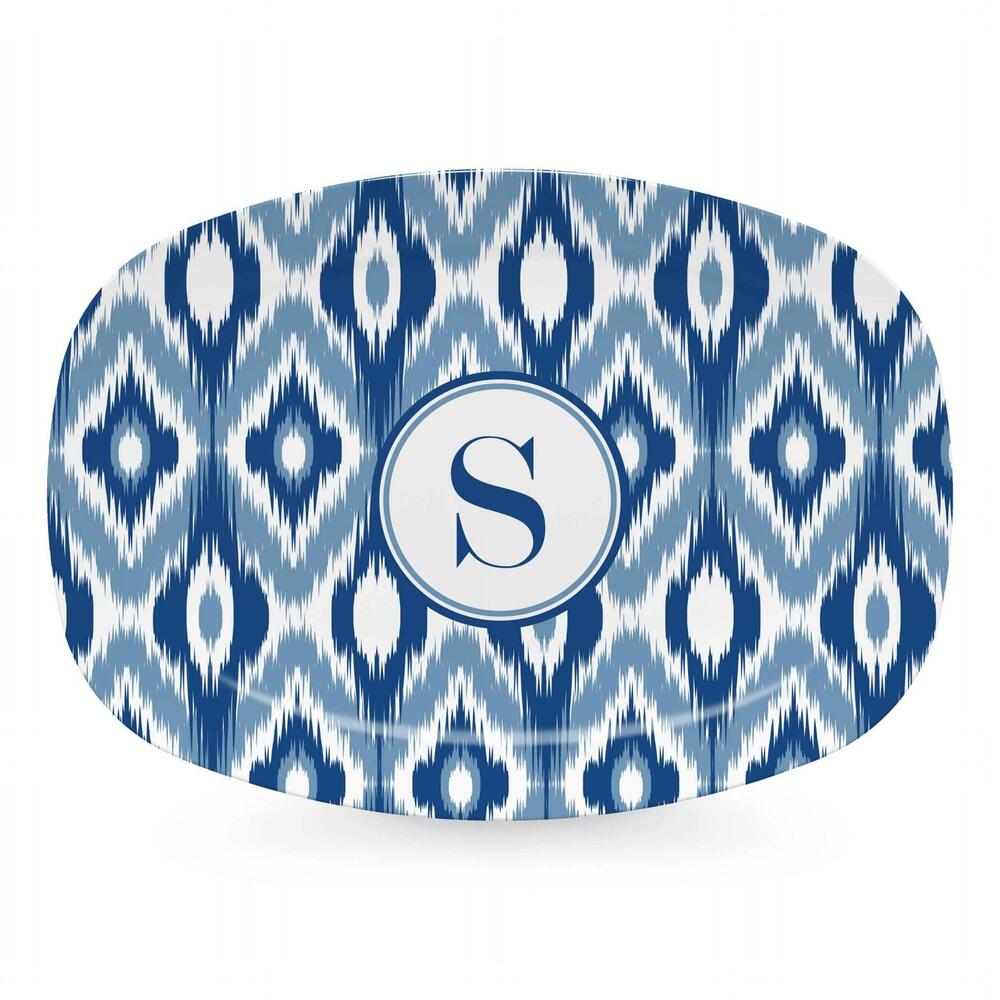 Blue Ikat Platter - S by Mariposa