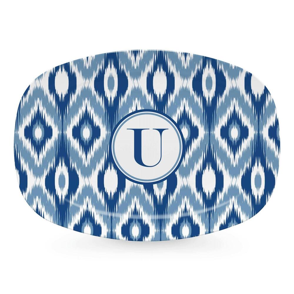 Blue Ikat Platter - U by Mariposa