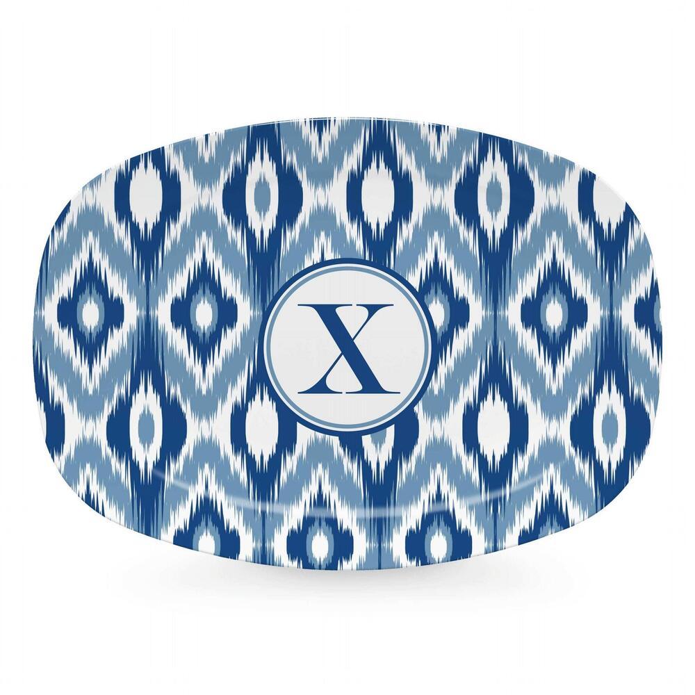 Blue Ikat Platter - X by Mariposa