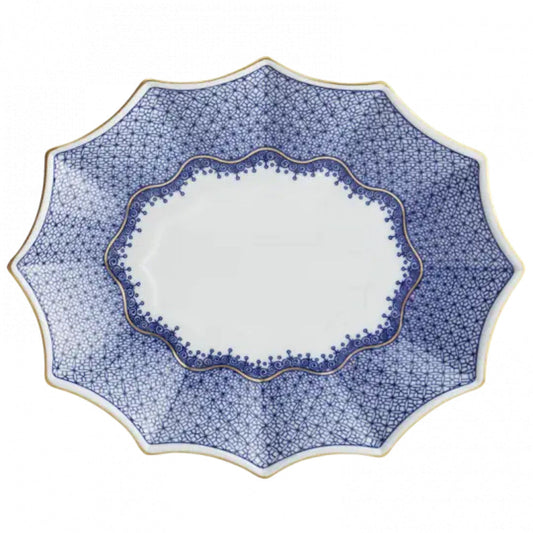 Blue Lace Fluted Tray by Mottahedeh Additional Image -1