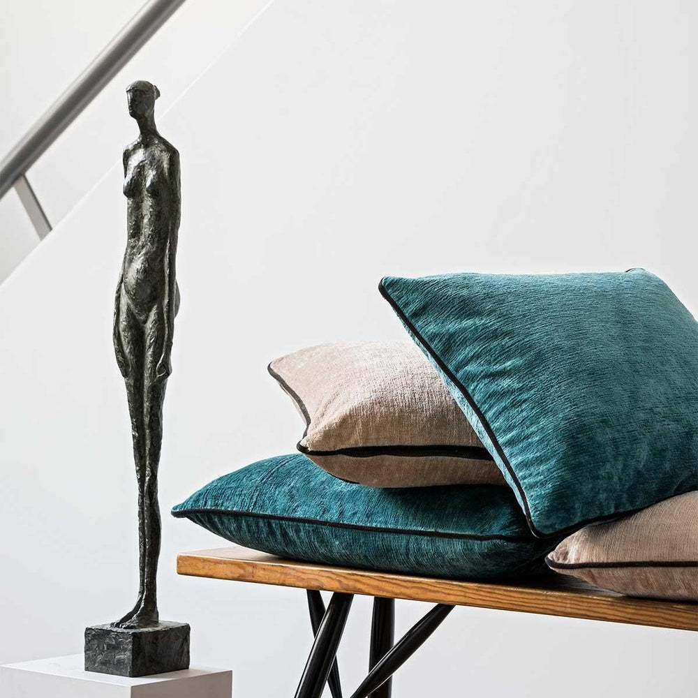 Boromee Decorative Pillow by Yves Delorme - Paon (Deep Teal)  12
