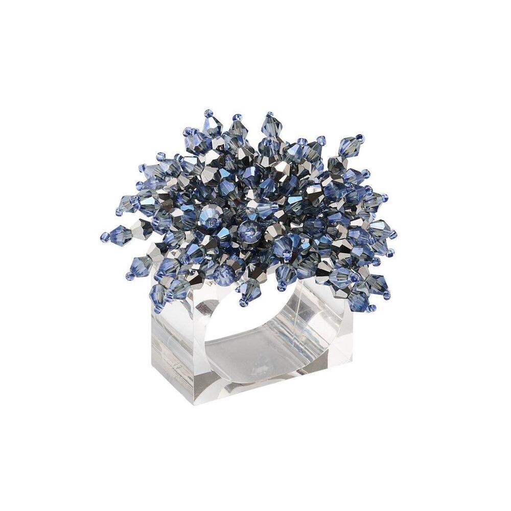 Brilliant Napkin Ring - Set of 4 Midnight & Silver by Kim Seybert 14