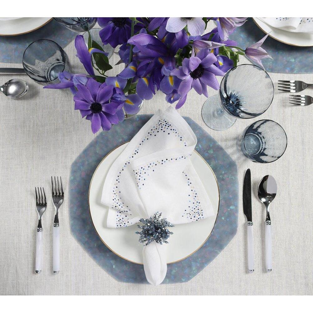 Brilliant Napkin Ring - Set of 4 Midnight & Silver by Kim Seybert 17