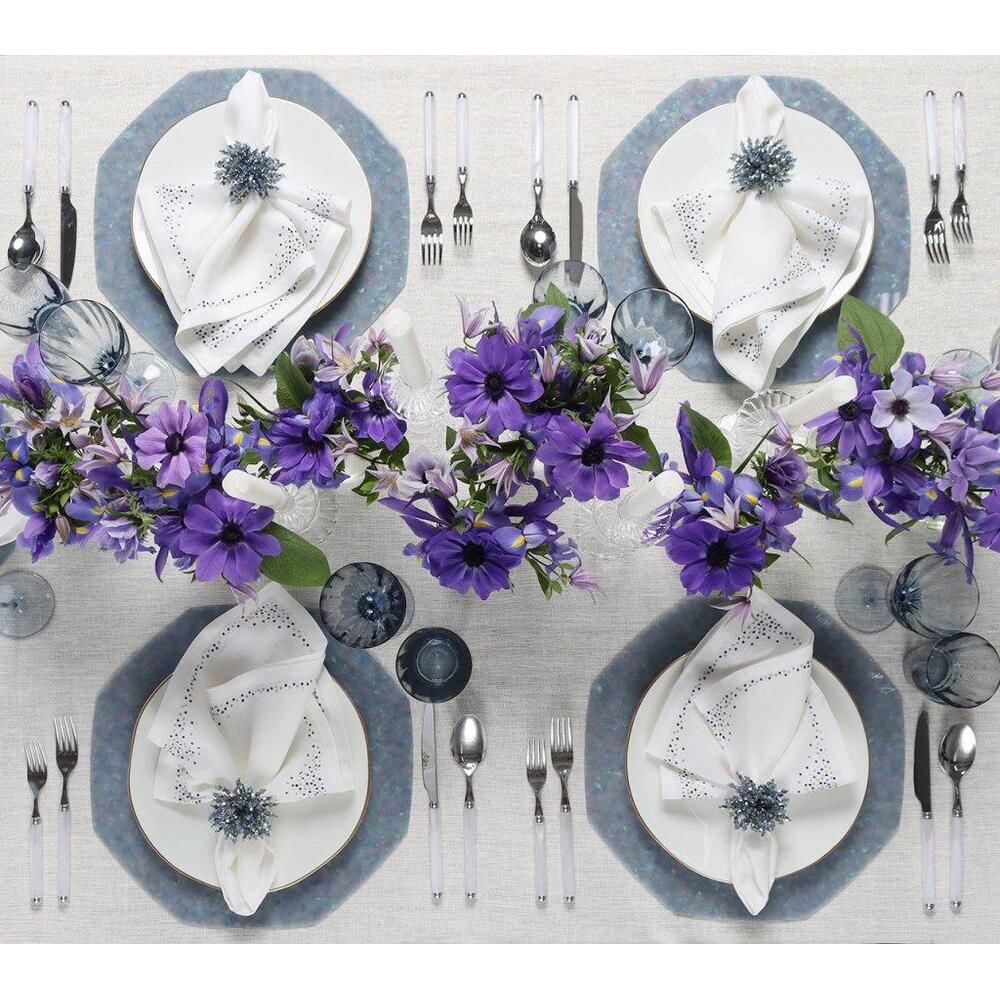 Brilliant Napkin Ring - Set of 4 Midnight & Silver by Kim Seybert 18