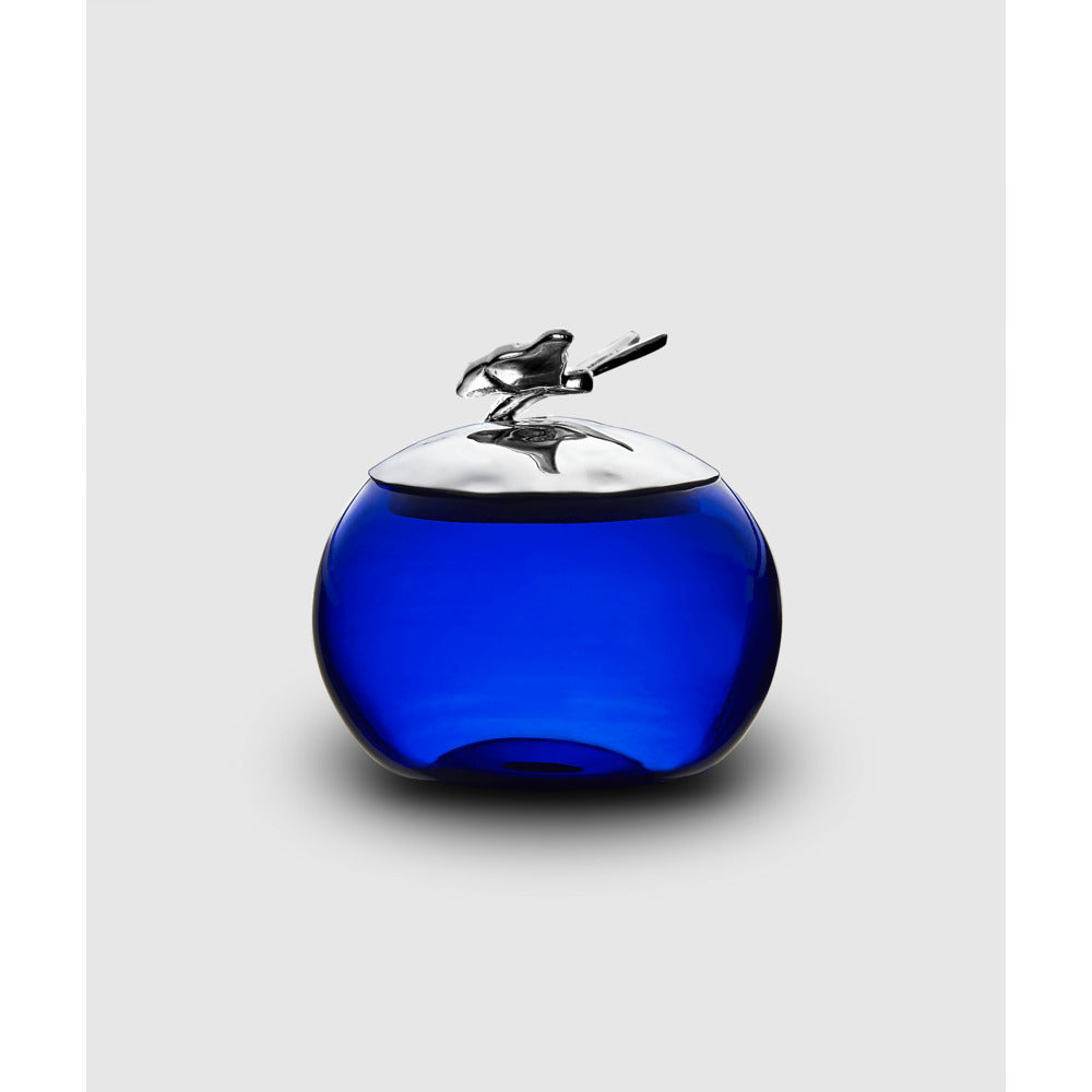 Butterfly Blue Glass Bowl with Lid by Mary Jurek Design