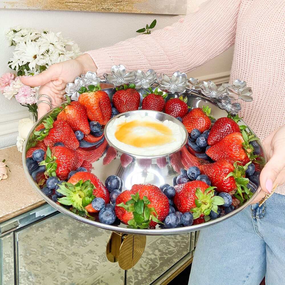 Butterfly Dogwood Chip and Dip by Arthur Court Designs Additional Image -5