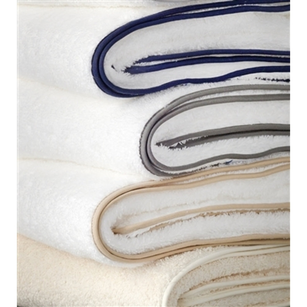 Cairo White Hand Towel with Azure Border by Matouk