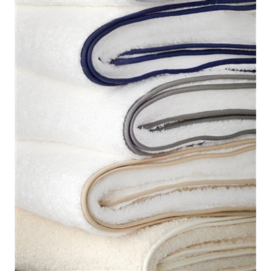 Cairo White Washcloth with Azure Border by Matouk