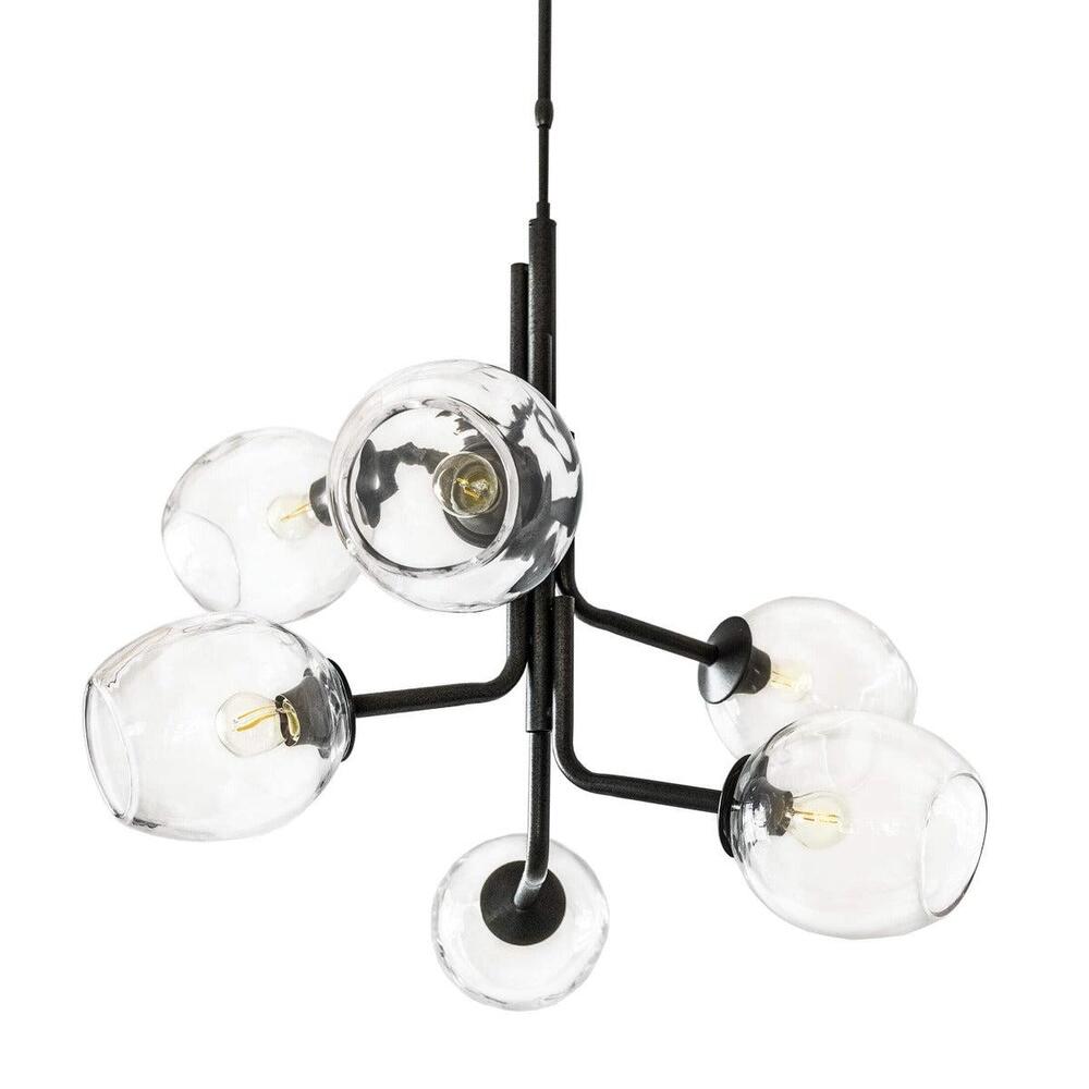 Caledonia Chandelier with 6 Globes by Simon Pearce