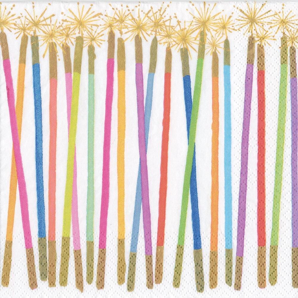 Candles Cocktail Napkin By Caspari by Mariposa