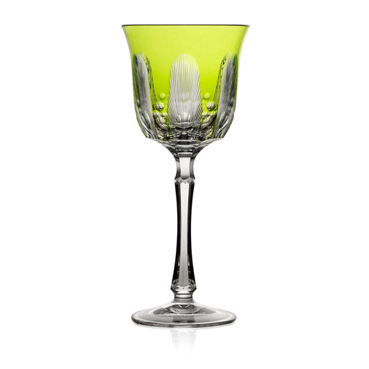 Captiva Yellow-Green Water Glass by Varga Crystal