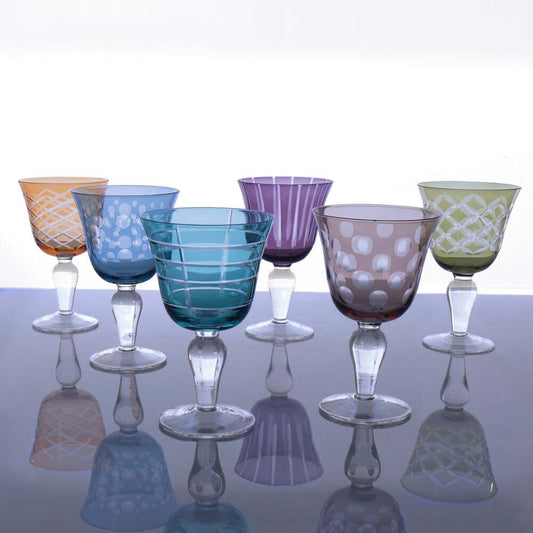 Carved Wine Set of 6 - Multi by Beatriz Ball