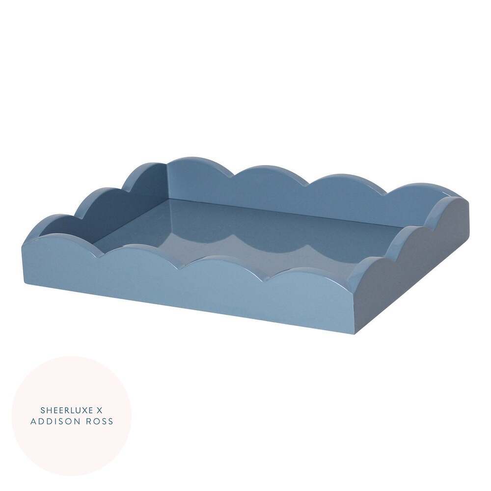 Chambray Blue Small Lacquered Scallop Tray - Limited Edition by Addison Ross