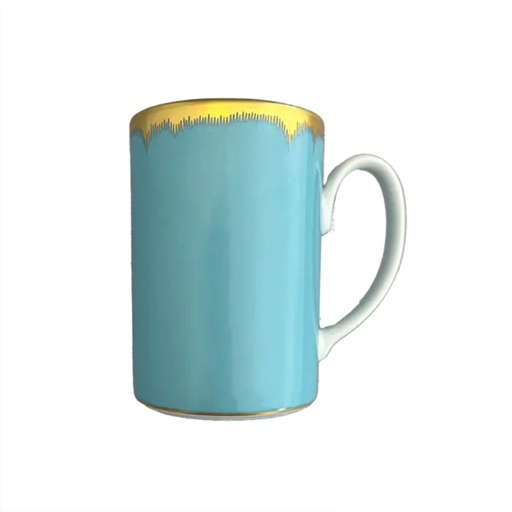 Chelsea Feather Turquoise Mug by Mottahedeh