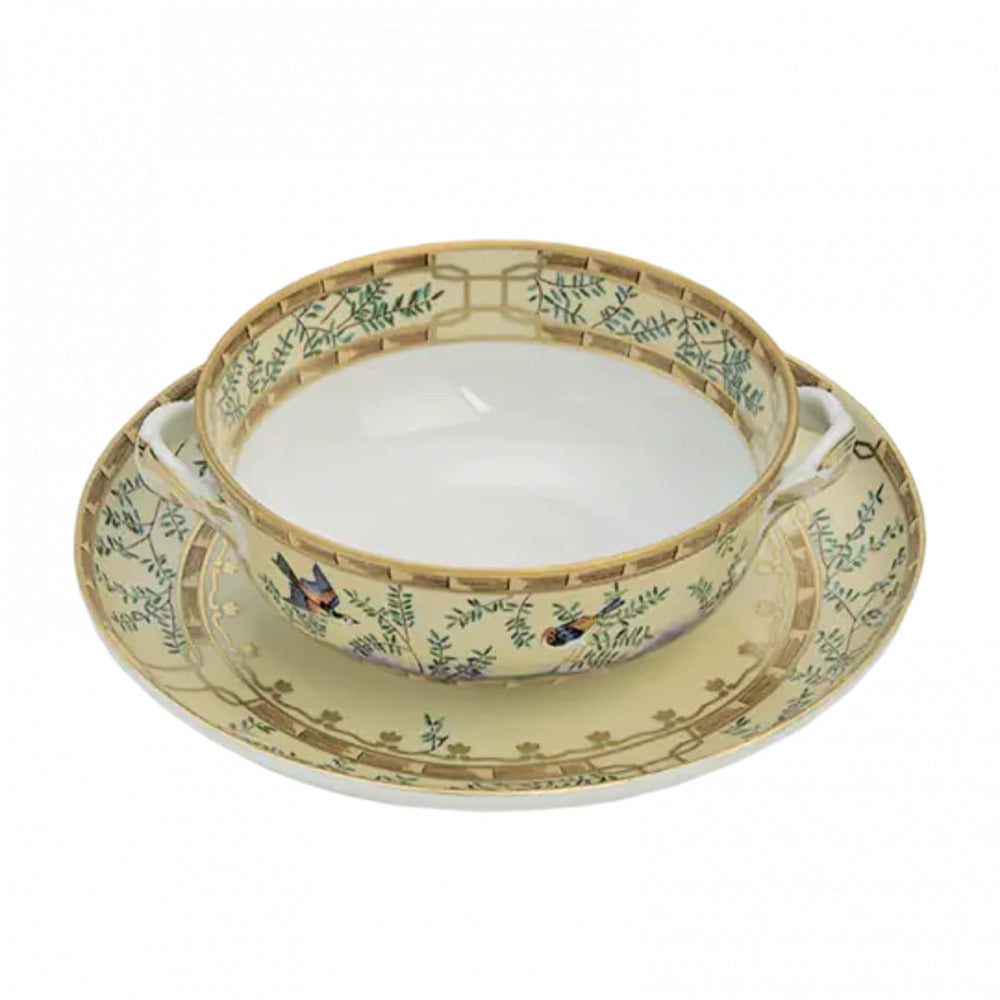 Ching Garden Cream Soup & Saucer by Mottahedeh