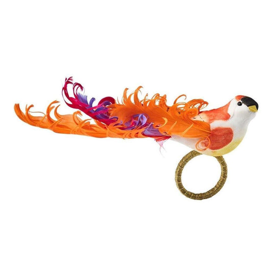 Chirp Napkin Ring in Pink & Orange - Set of 4 by Kim Seybert