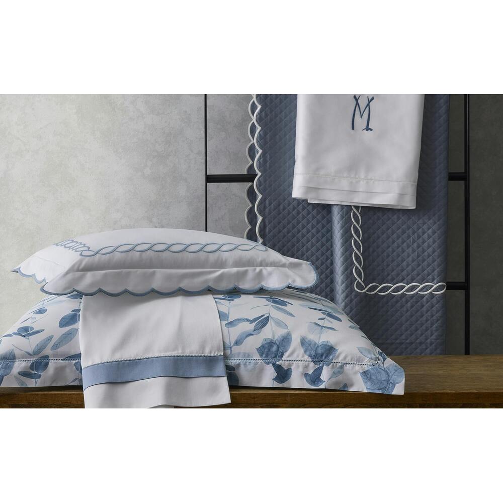 Classic Chain Scallop Matelasse Coverlet Light Blue 8