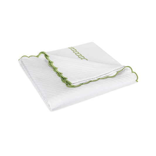 Classic Chain Scallop Matelasse Coverlet Spring Green