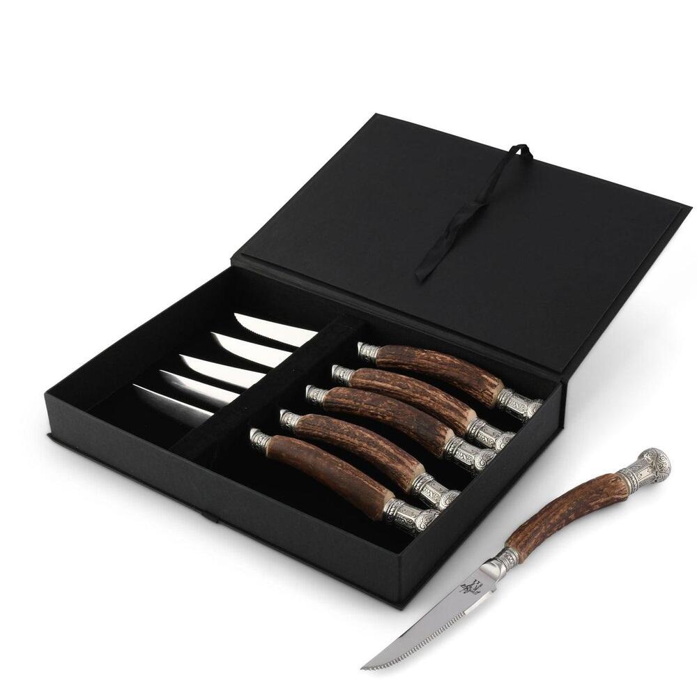 Composite Antler King Crown Steak Knife Set by Vagabond House 3